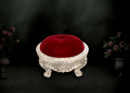 Eternal Handicrafts | Red Silver Chowki