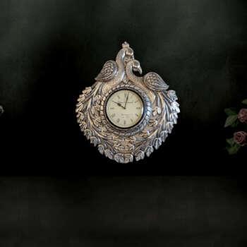 Silver Coated Wall Clock | Eternal Handicrafts