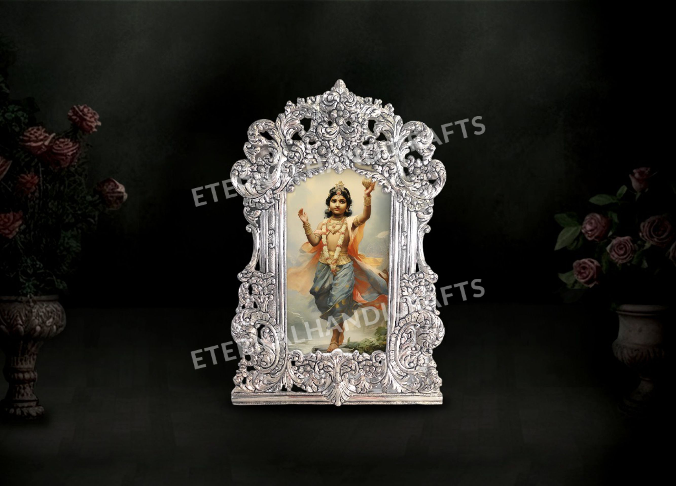 Silver Kanhaiya Wall Frame