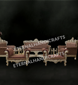 Silver Family Sofa with Side & Center Table | Eternal Handicrafts