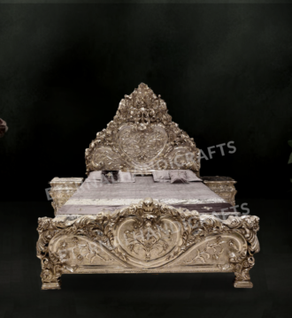 Silver Bed with Side Tables | Eternal Handicrafts