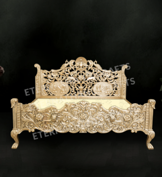 Carved German Silver Canopy Bed | Eternal Handicrafts
