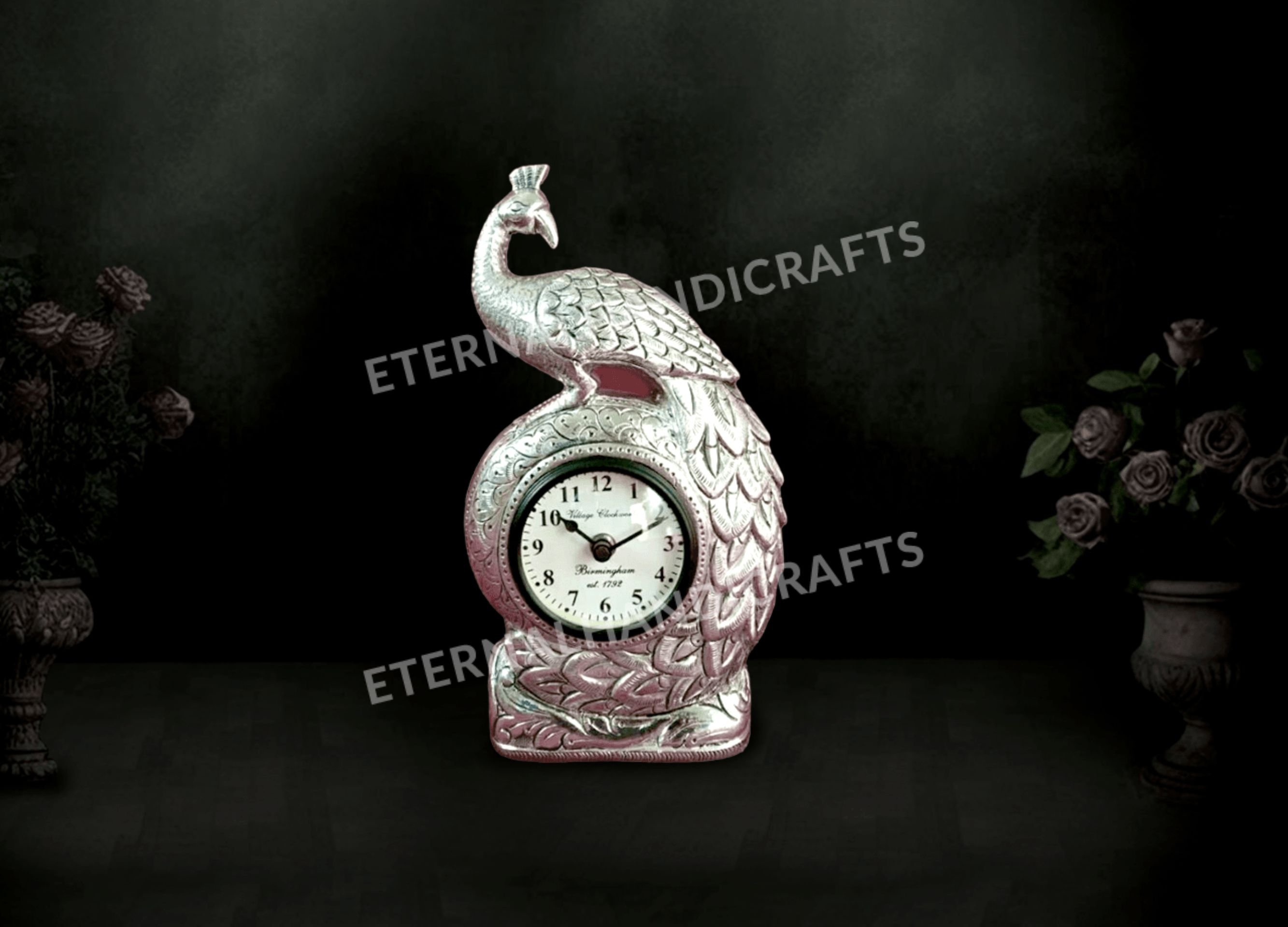 Antique Polish Peacock Clock