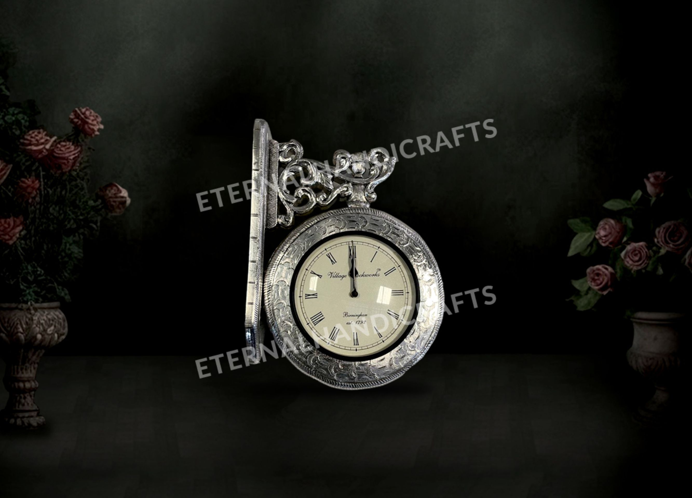 Antique Vibes Silver Wall Clock