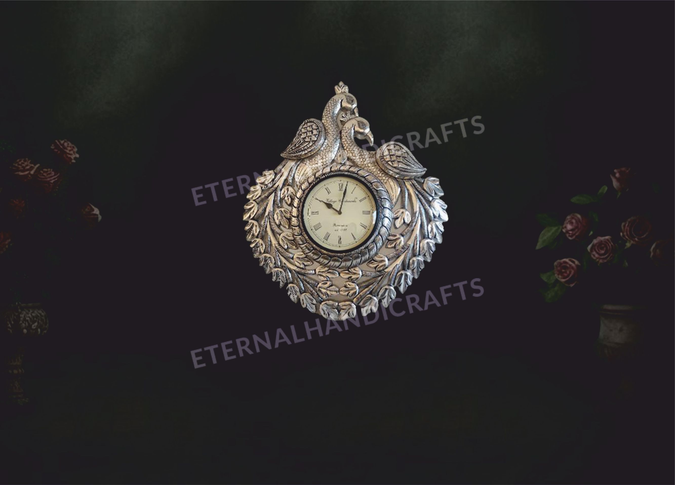 Silver Coated Wall Clock