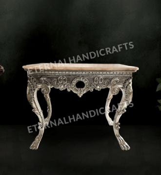 Silver Console With Inaly Top