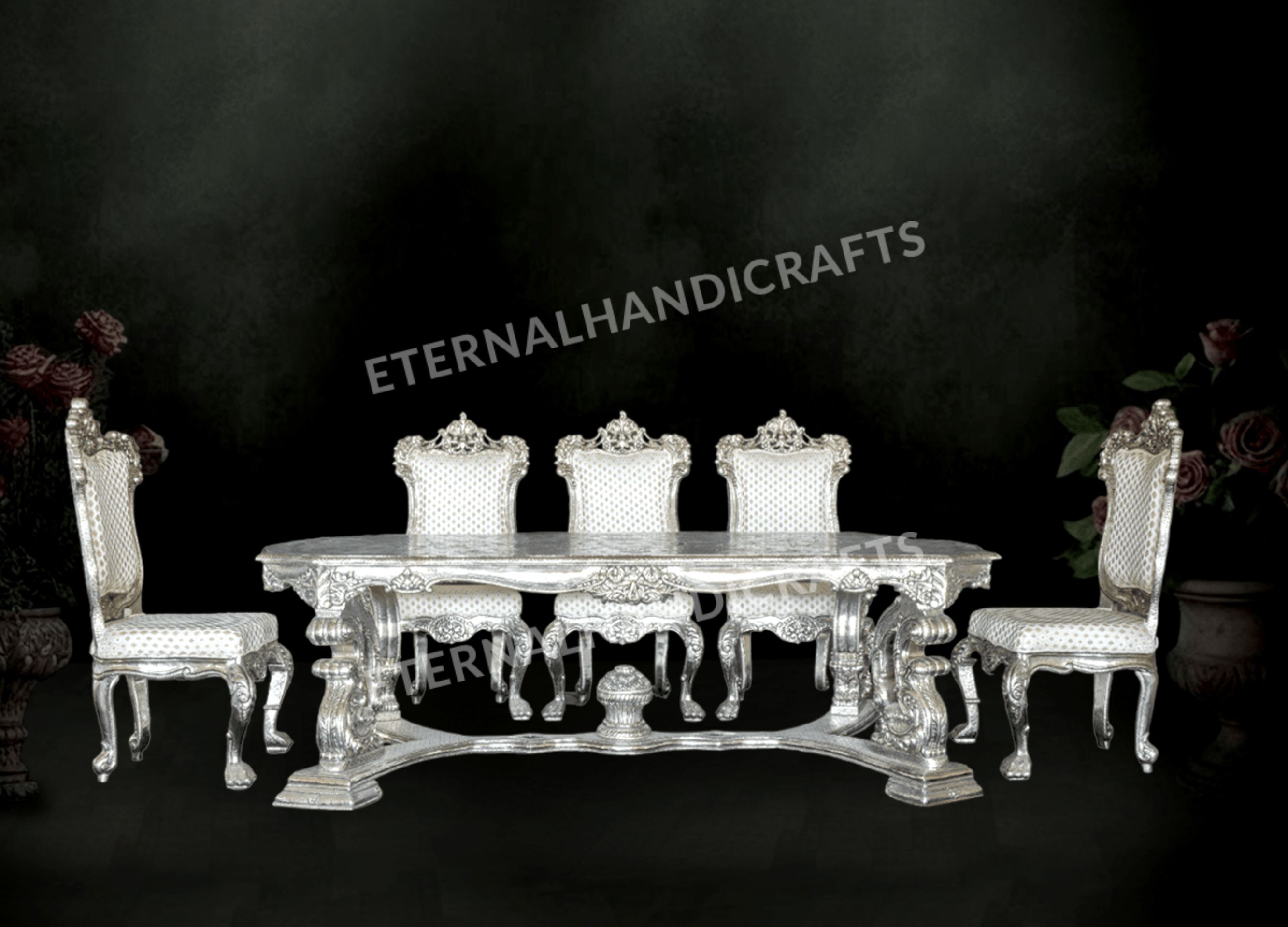 Silver Dining Table Set
