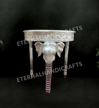 Silver Elephant Face Console