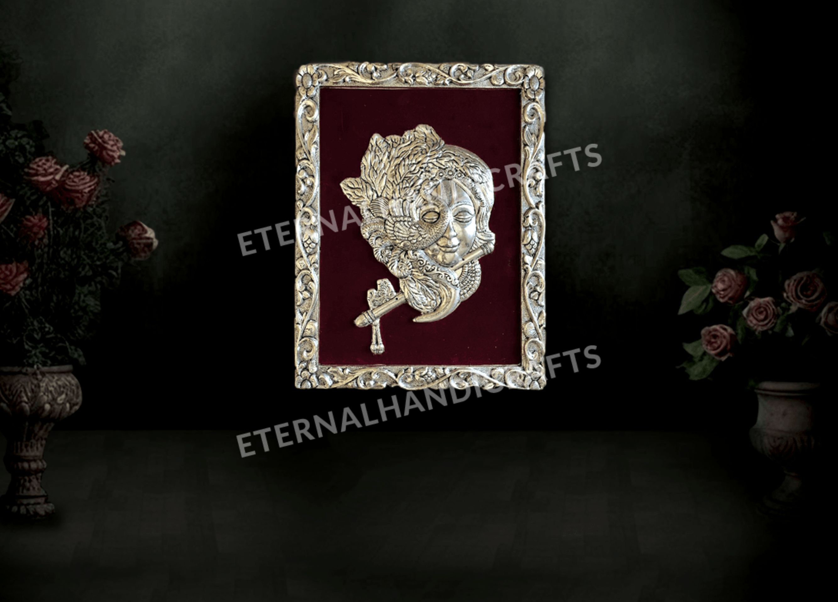 Silver Krishna Photo Frame