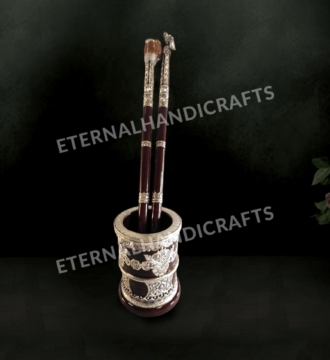 Wooden Silver Okhli Musal (Rolu Rokali)