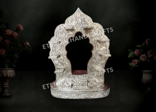 Silver Mandir with Idol Stands | Eternal Handicrafts