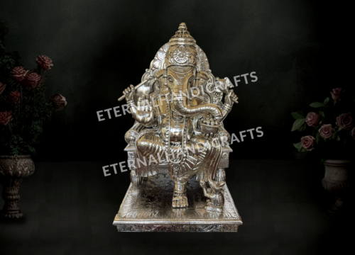 Antique Silver Ganesha Idol | Eternal Handicrafts