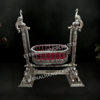 Silver Round Baby Jhula | Eternal Handicrafts