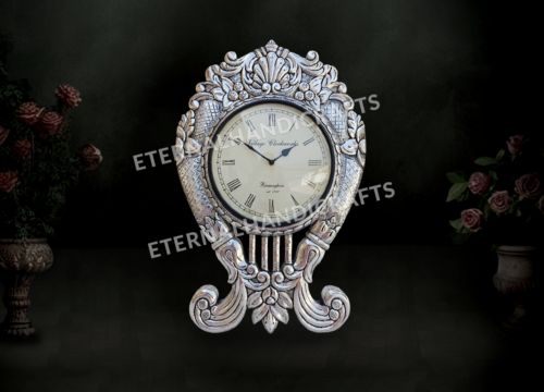 Silver Analog Wall Clock | Eternal Handicrafts